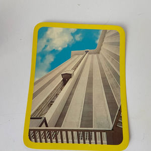 Postcard Elevator to Observation Deck New Orleans Yellow Border